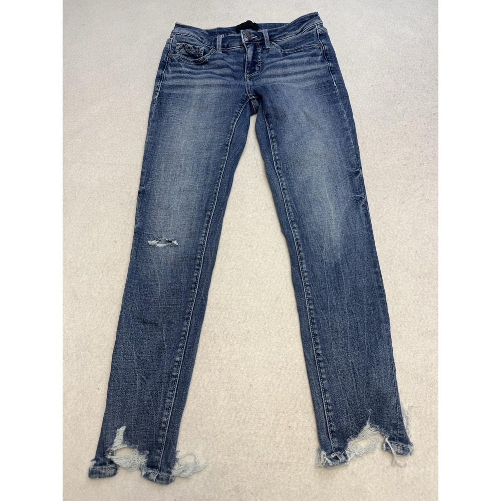 Buckle Black Jeans Womens 25x27 Blue Ankle Skinny‎ Low Rise Distressed Denim